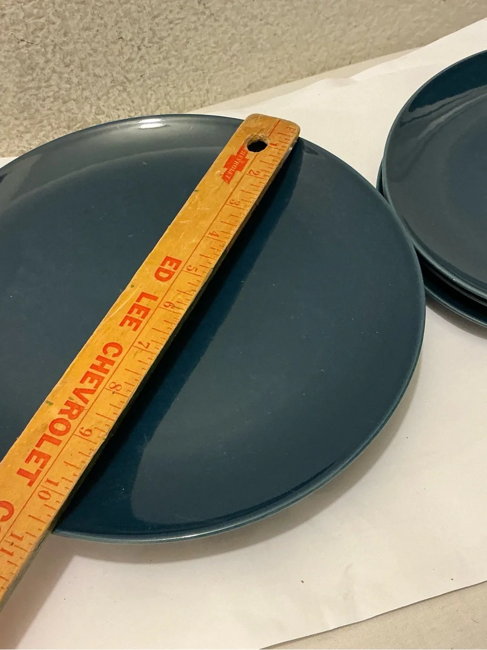 IKEA Stoneware Dark Blue 8” Set of 3 Salad Plates & 3 dinner plates 10.5” 22610
